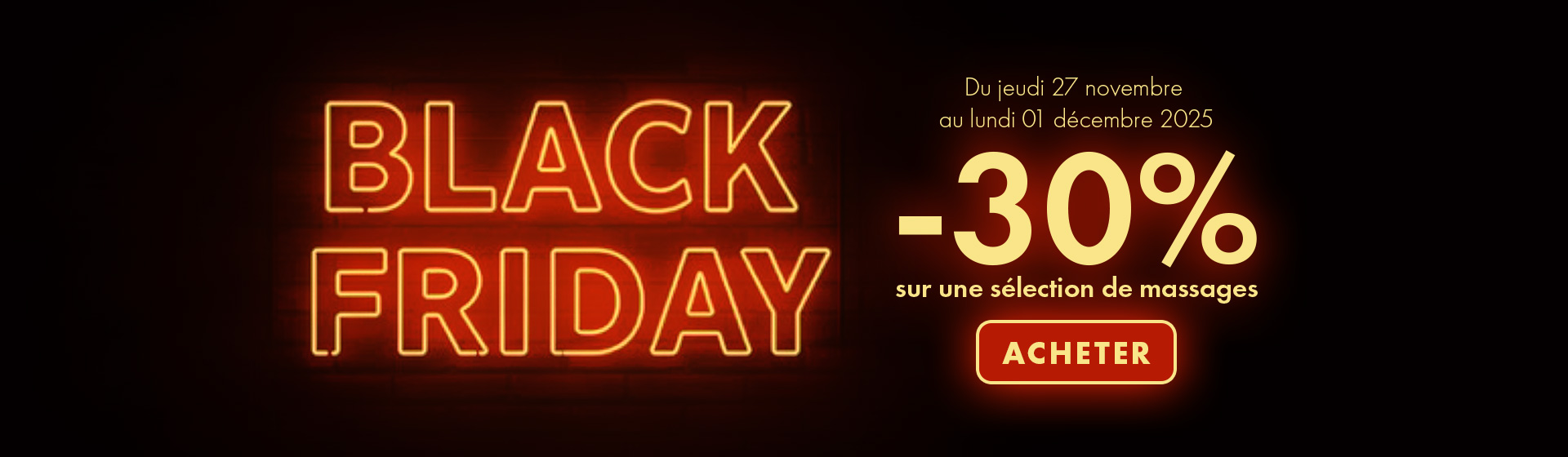 Offre Black Friday massages à -30% à Lyon